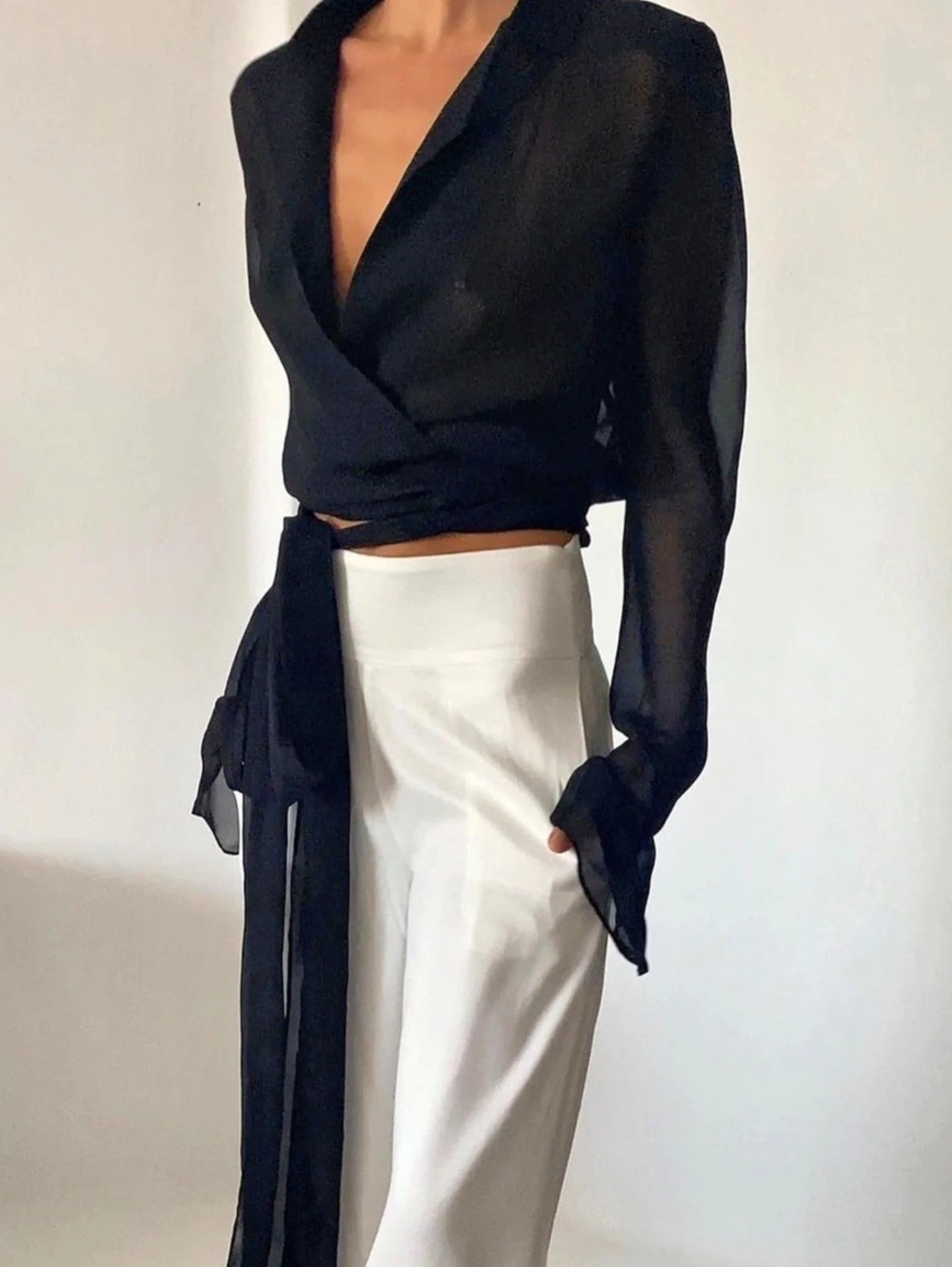 Rat & Boa Black Wrap Blouse Like New